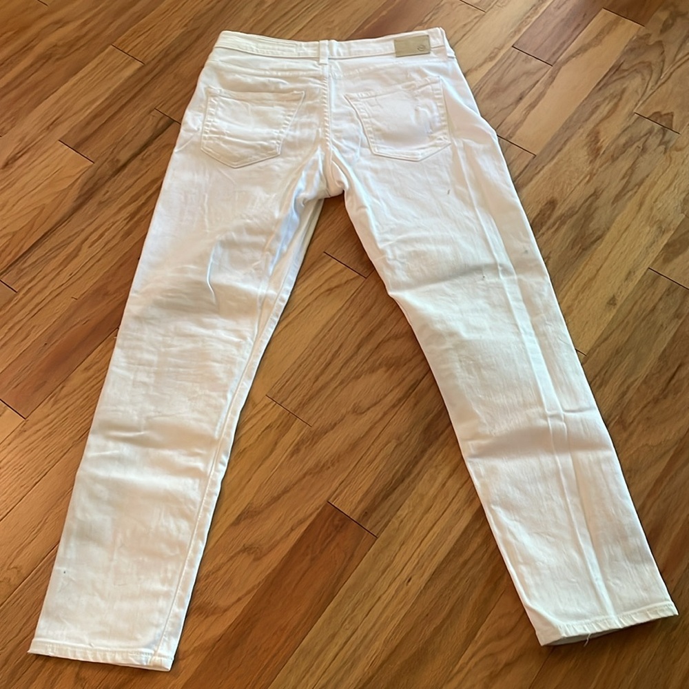AG Adriano Goldschmeid Ex Boyfriend Slouchy Slim WHITE Size 28 EUC - Picture 2 of 6